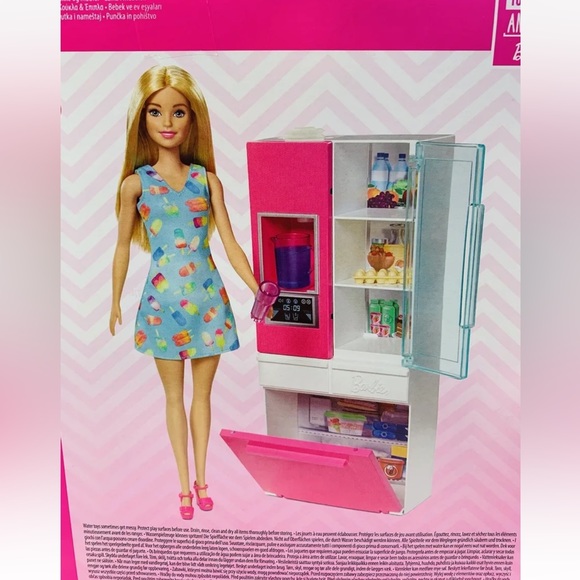 Mattel Toys Barbie Doll Refrigerator With Working Water Dispenser